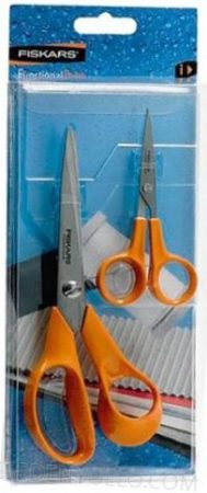 Fiskars sárga 9853 + 9881 általános 21 cm és varróolló 13 cm készlet