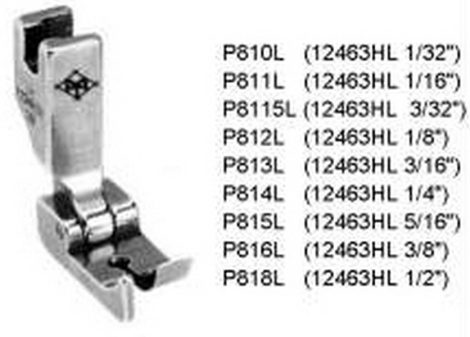 P810L merev sorvezetős gyorsvarró talp bal 1/32", 0,8mm (12463HL 1/32")